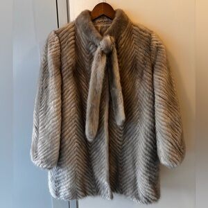 Saga Furs Luxurious Gray Mink Fur Coat